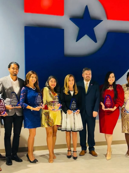 Nellie, owner of MaaPaa, pictured with community members recognized through the Dallas College Community Leader nomination.