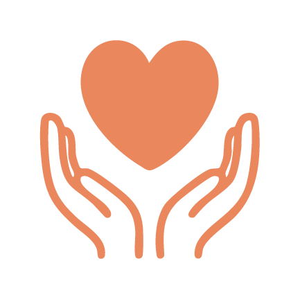 Icon representing care, compassion, and support